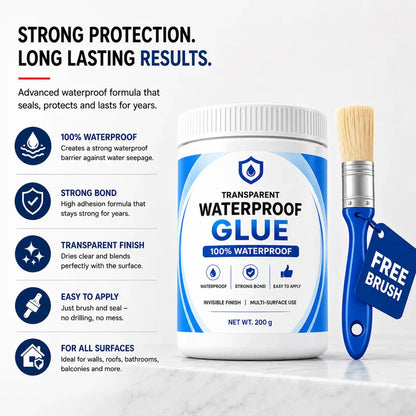 Transparent Waterproof Glue + Free Brush  ( BUY 1 GET 1 FREE )