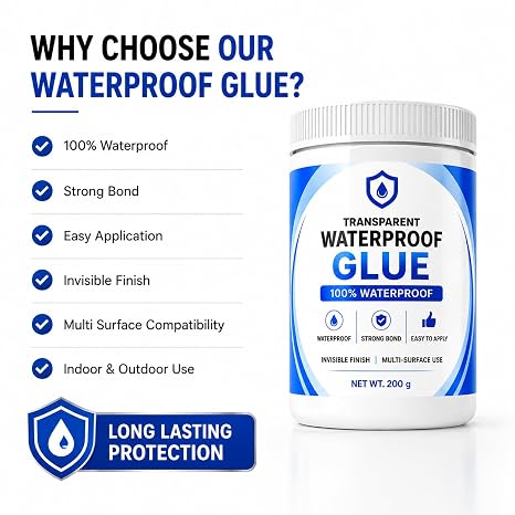 Transparent Waterproof Glue + Free Brush  ( BUY 1 GET 1 FREE )
