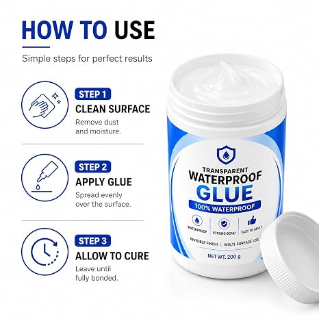Transparent Waterproof Glue + Free Brush  ( BUY 1 GET 1 FREE )