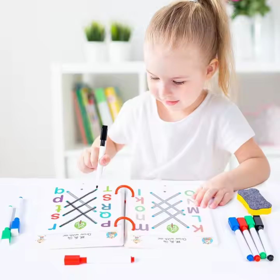 Kids  Educational Book Set - 64 Pages, 8 Pens, Markers