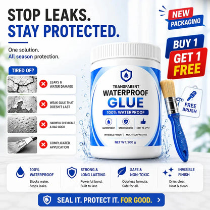 Transparent Waterproof Glue + Free Brush  ( BUY 1 GET 1 FREE )